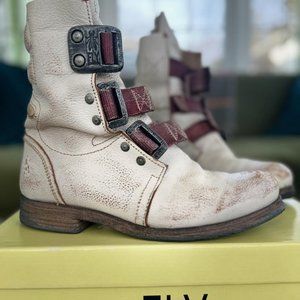 Fly London Stif Off-White Boots Size 40